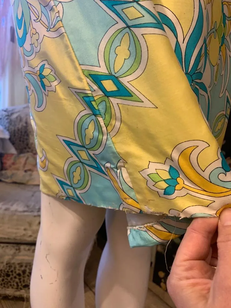 1960s Colin Glascoe Funnel Neck Shift Dress