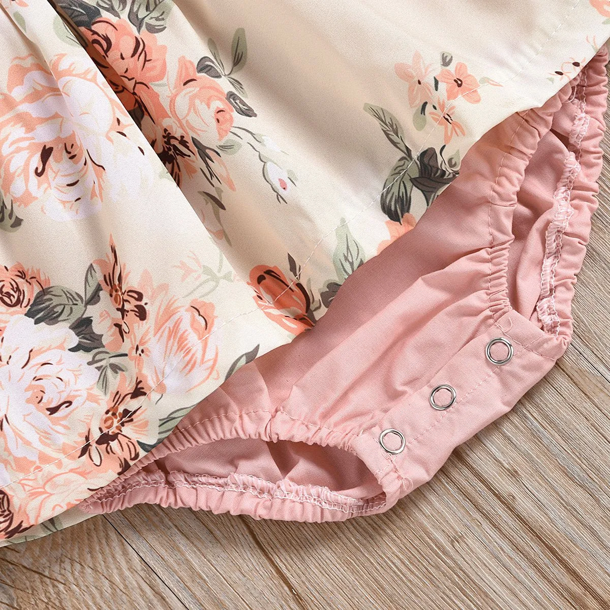 2PCS Lovely Floral Printed Romper