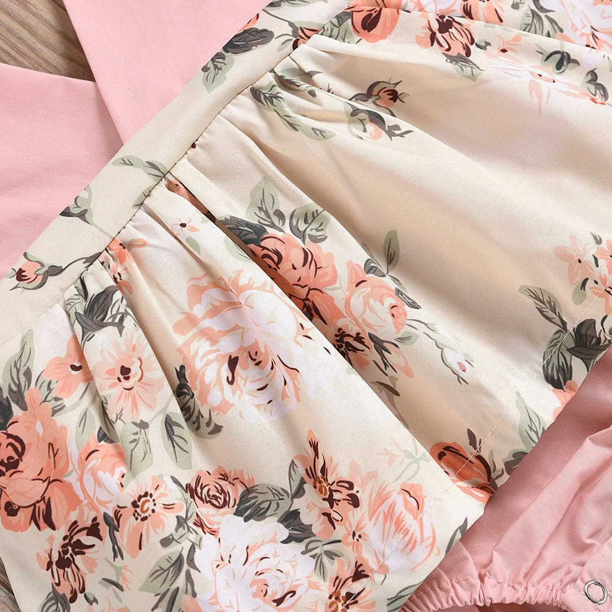 2PCS Lovely Floral Printed Romper