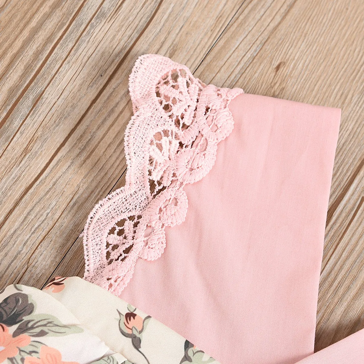 2PCS Lovely Floral Printed Romper