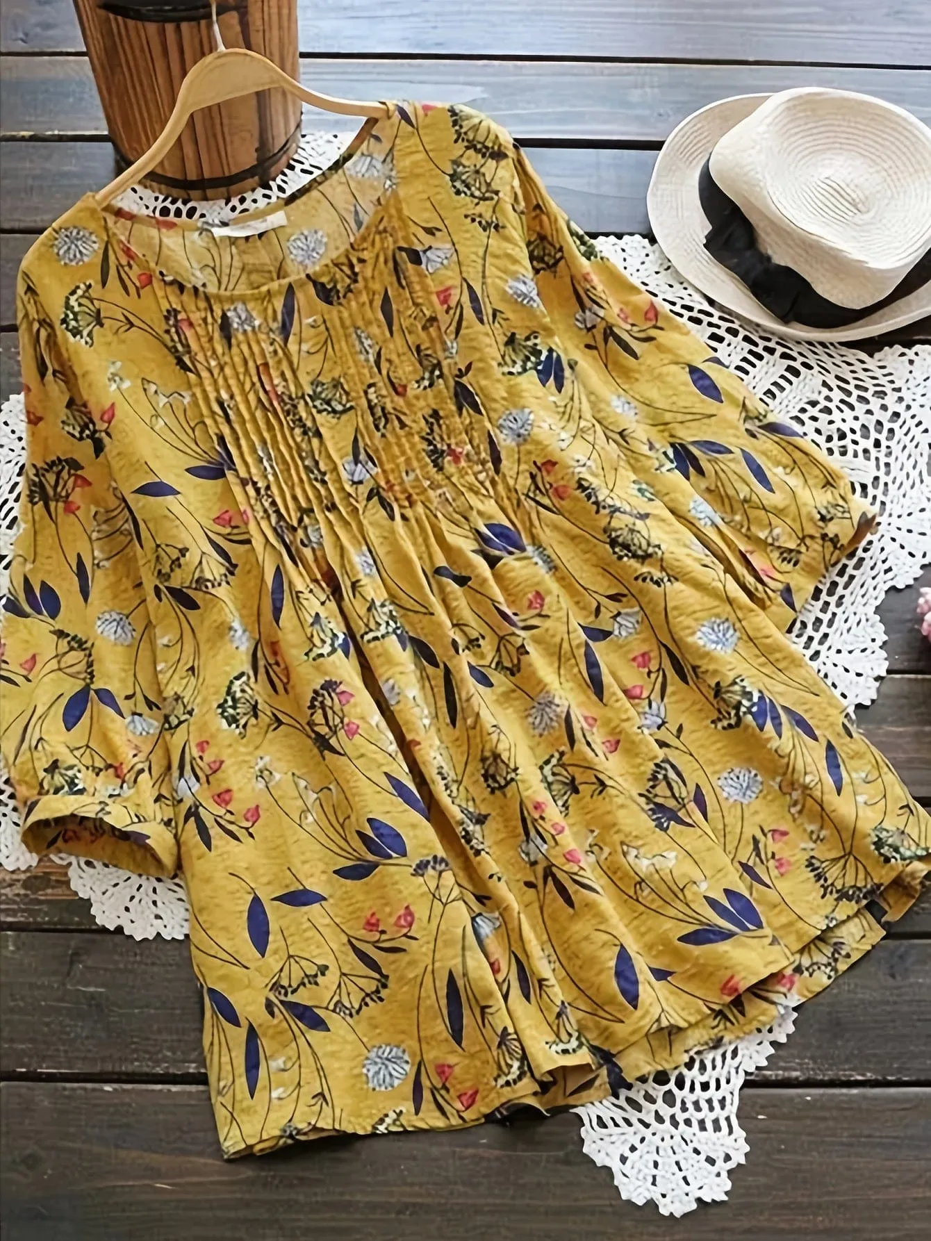 3/4 Sleeve Loose Fit Tunic Top