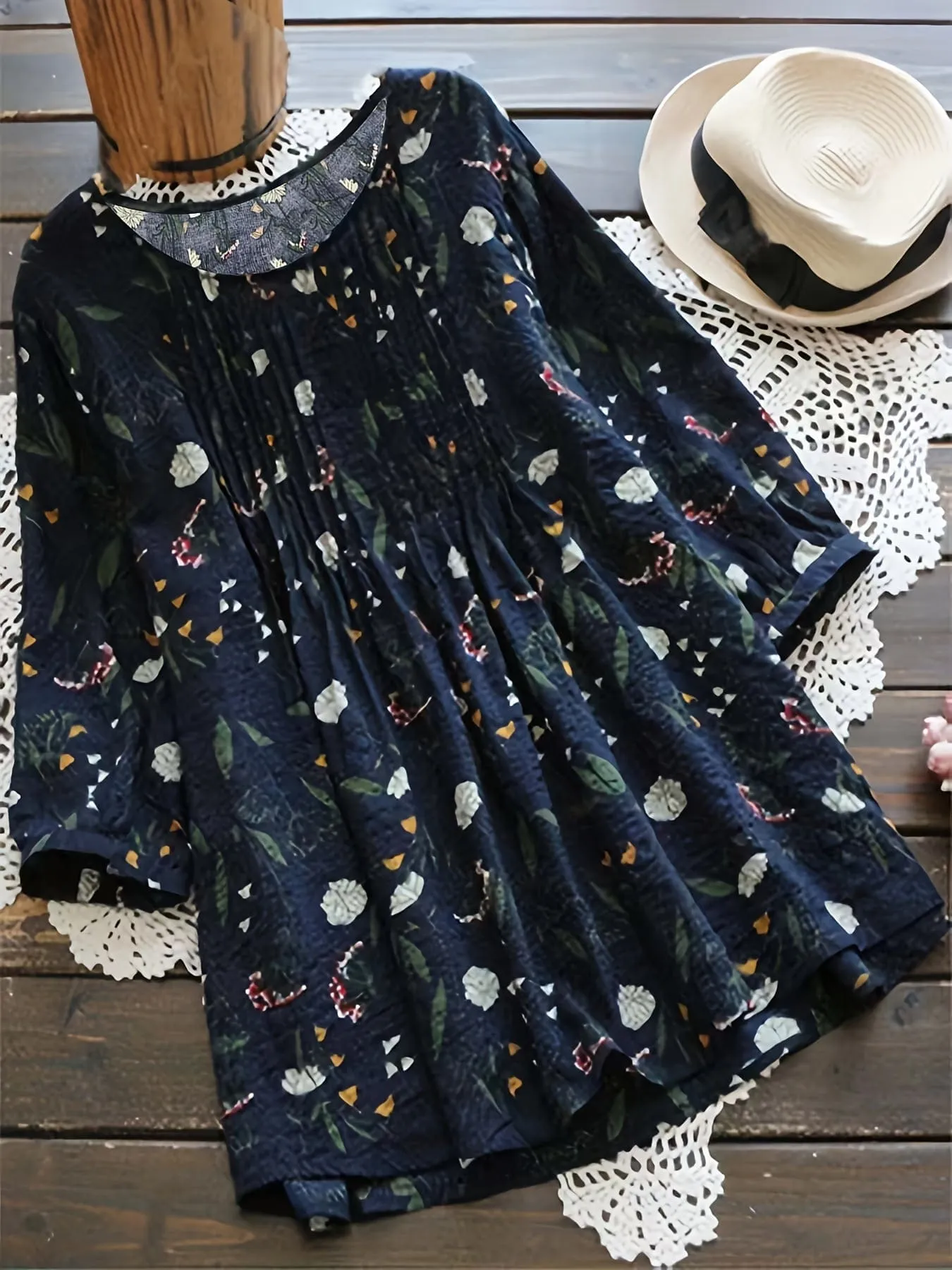 3/4 Sleeve Loose Fit Tunic Top