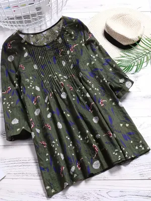 3/4 Sleeve Loose Fit Tunic Top