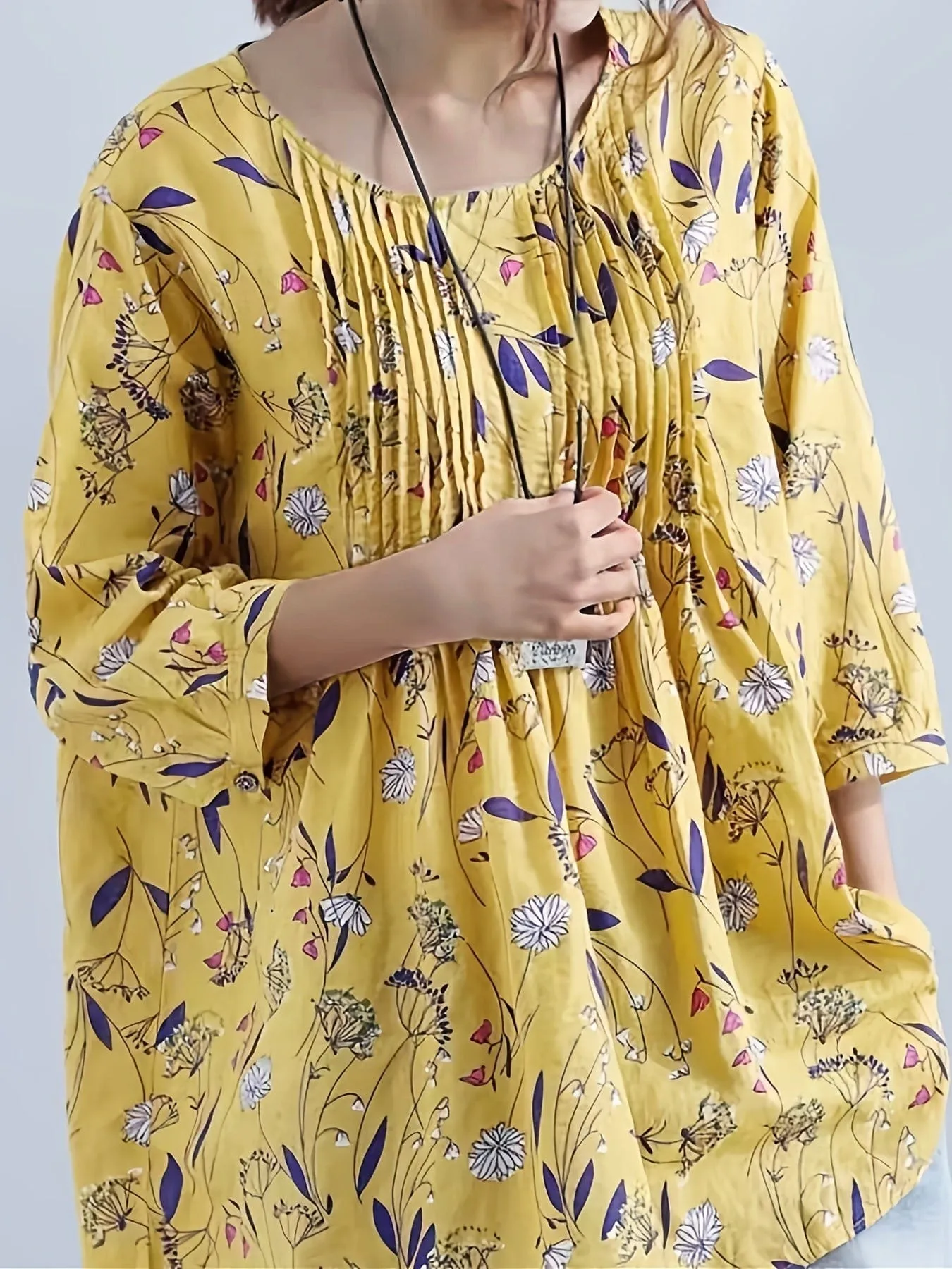 3/4 Sleeve Loose Fit Tunic Top