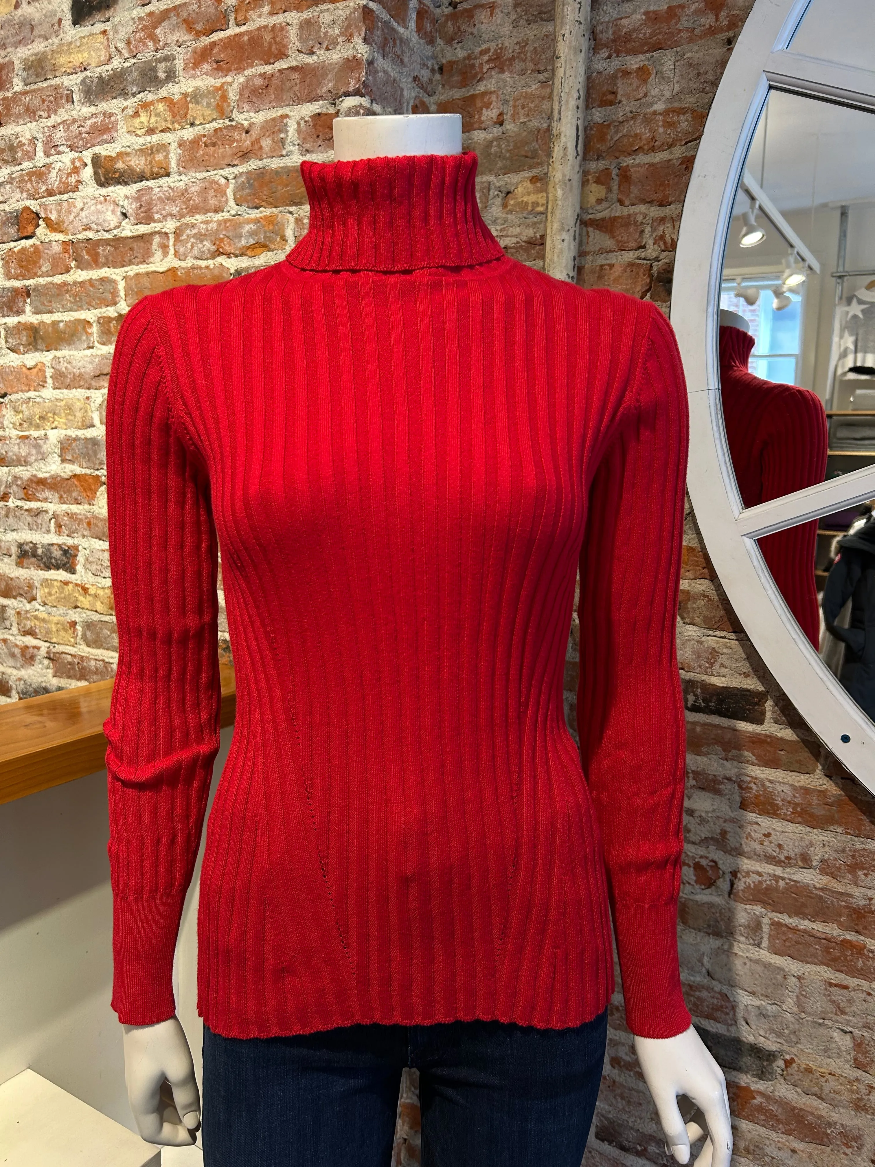 ALASHAN CASHMERE COTTON BLAIR RIB TURTLENECK