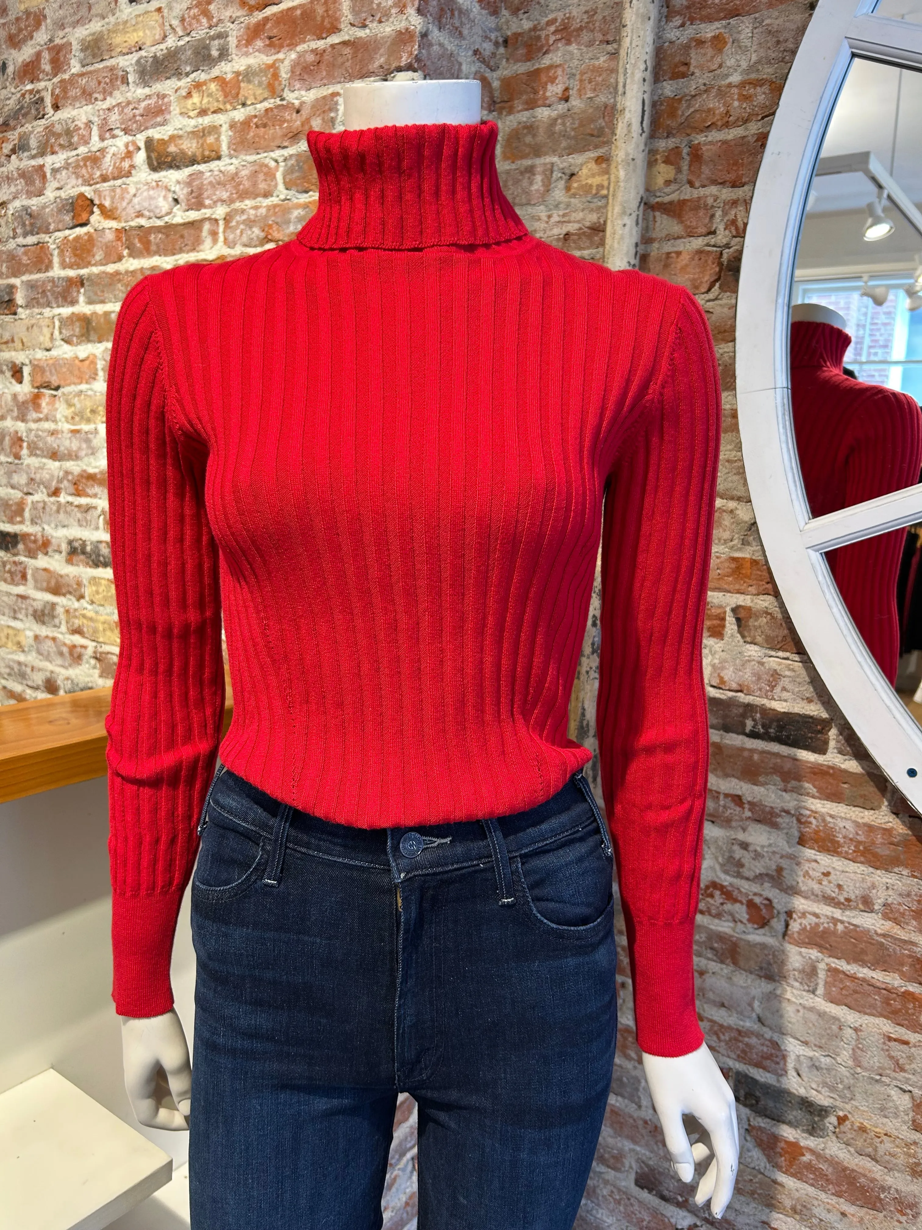 ALASHAN CASHMERE COTTON BLAIR RIB TURTLENECK