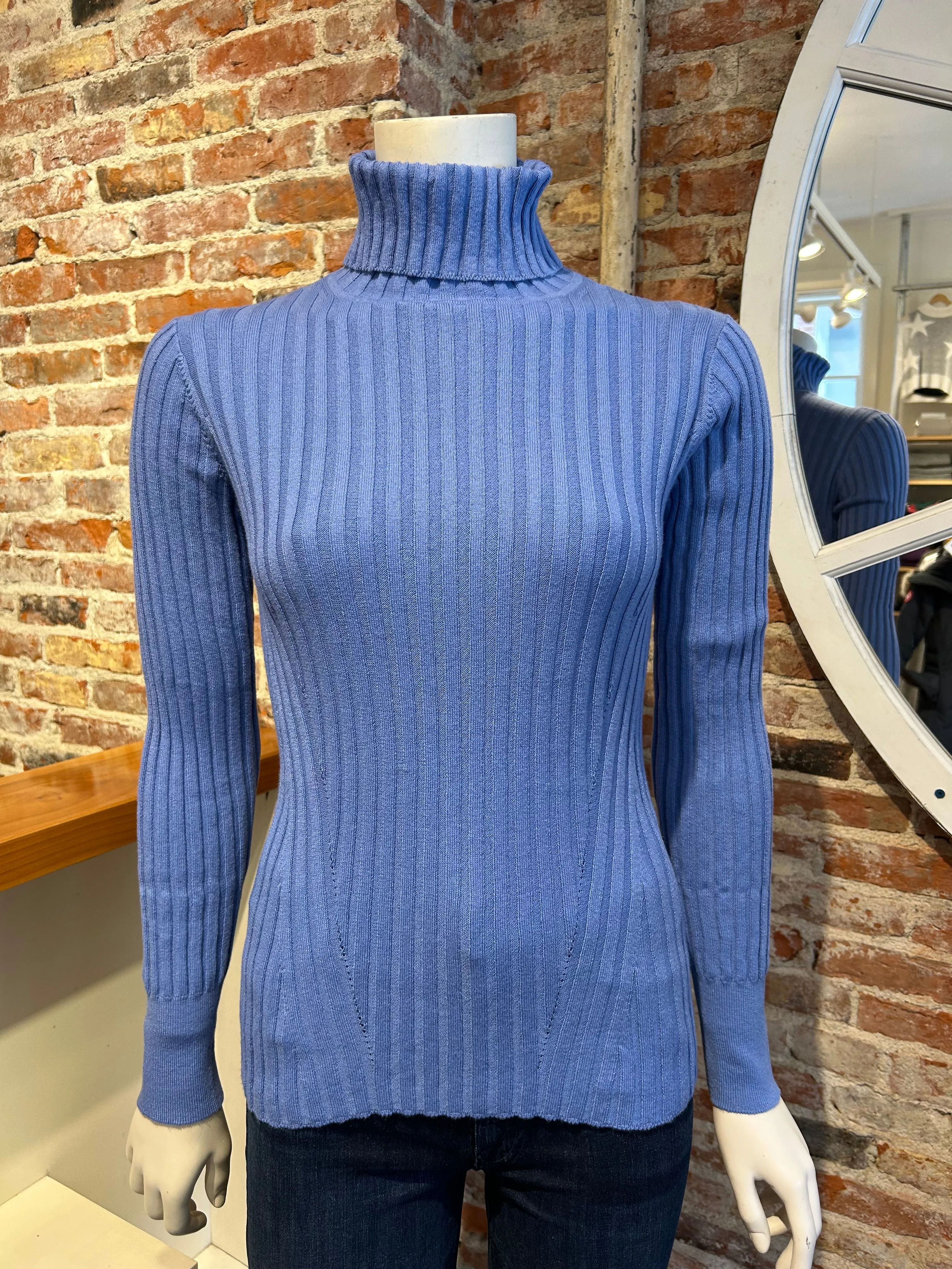 ALASHAN CASHMERE COTTON BLAIR RIB TURTLENECK