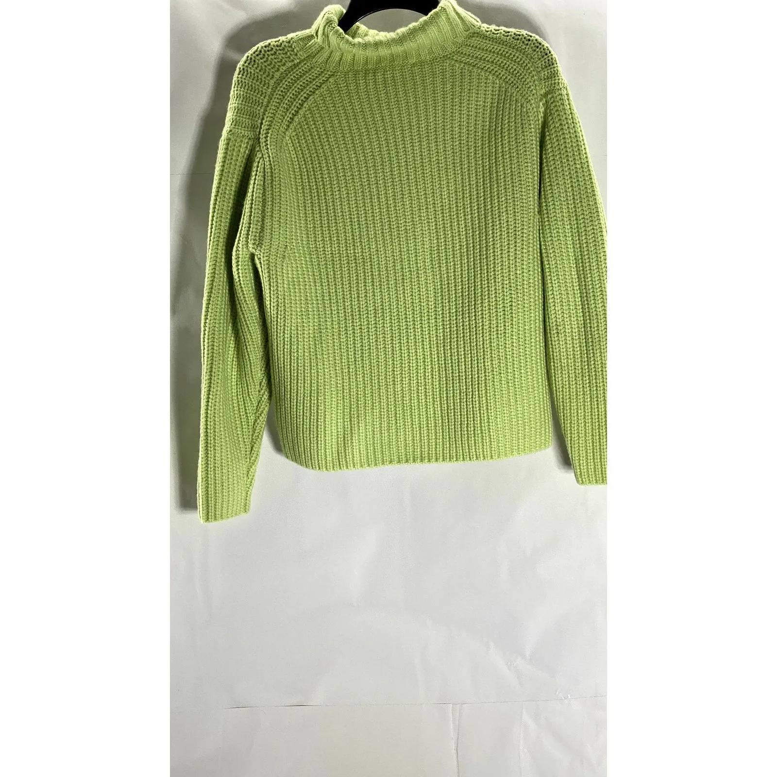 ANN TAYLOR Women's Lime Green Rib Knit Long Sleeve Turtleneck Sweater SZ XS