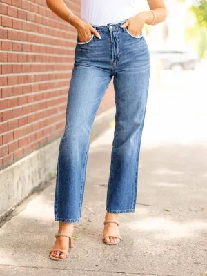 Cello Super High Rise Rhinestone Dad Jean
