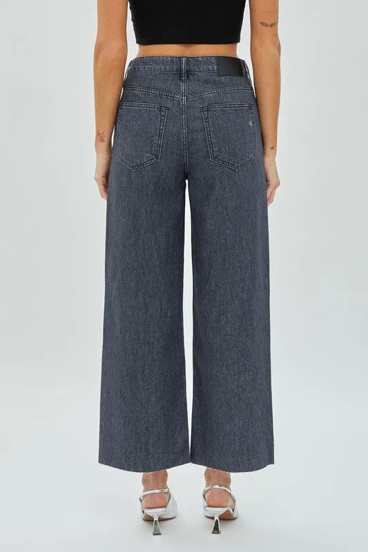 Dark Grey Clean Cropped Wideleg