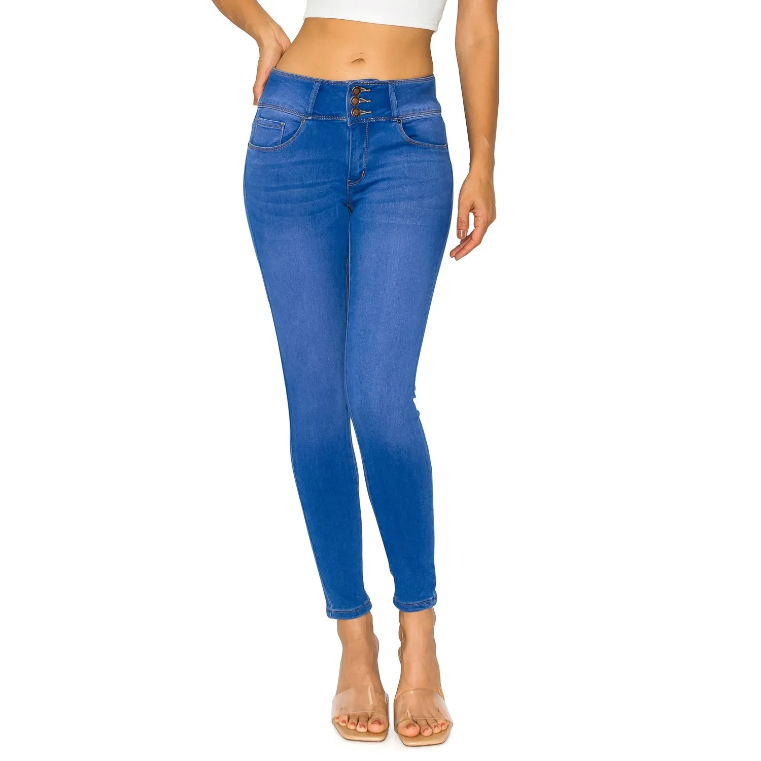 Denim Daydream Monterey Mid-Rise Ankle Skinny Jeans - Pale Blue