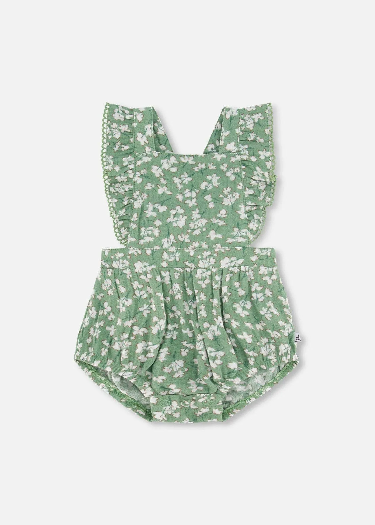 Ditsy Floral Ruffle Muslin Romper