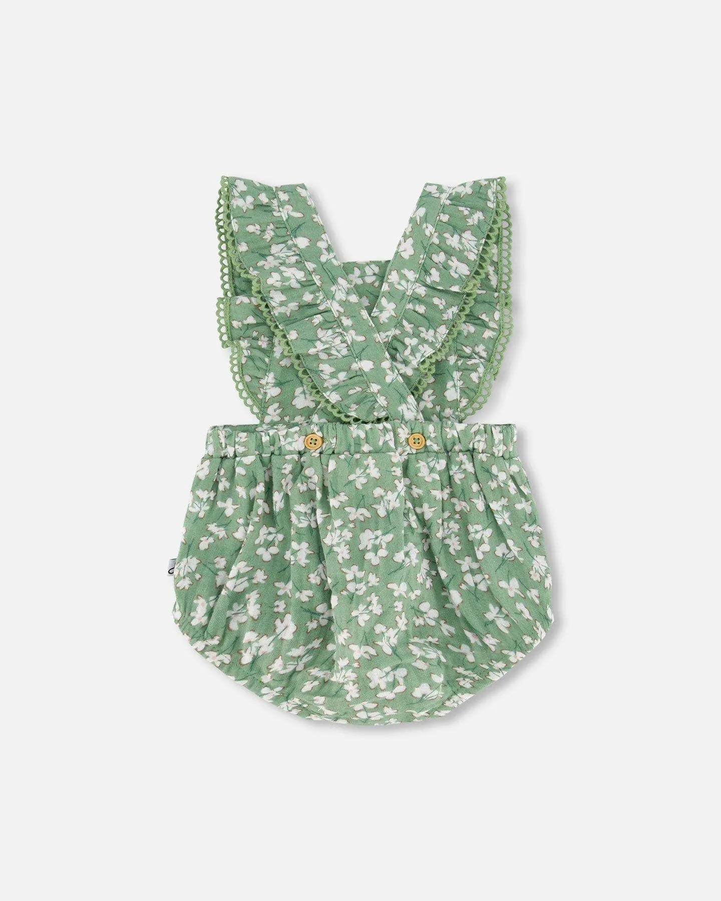 Ditsy Floral Ruffle Muslin Romper