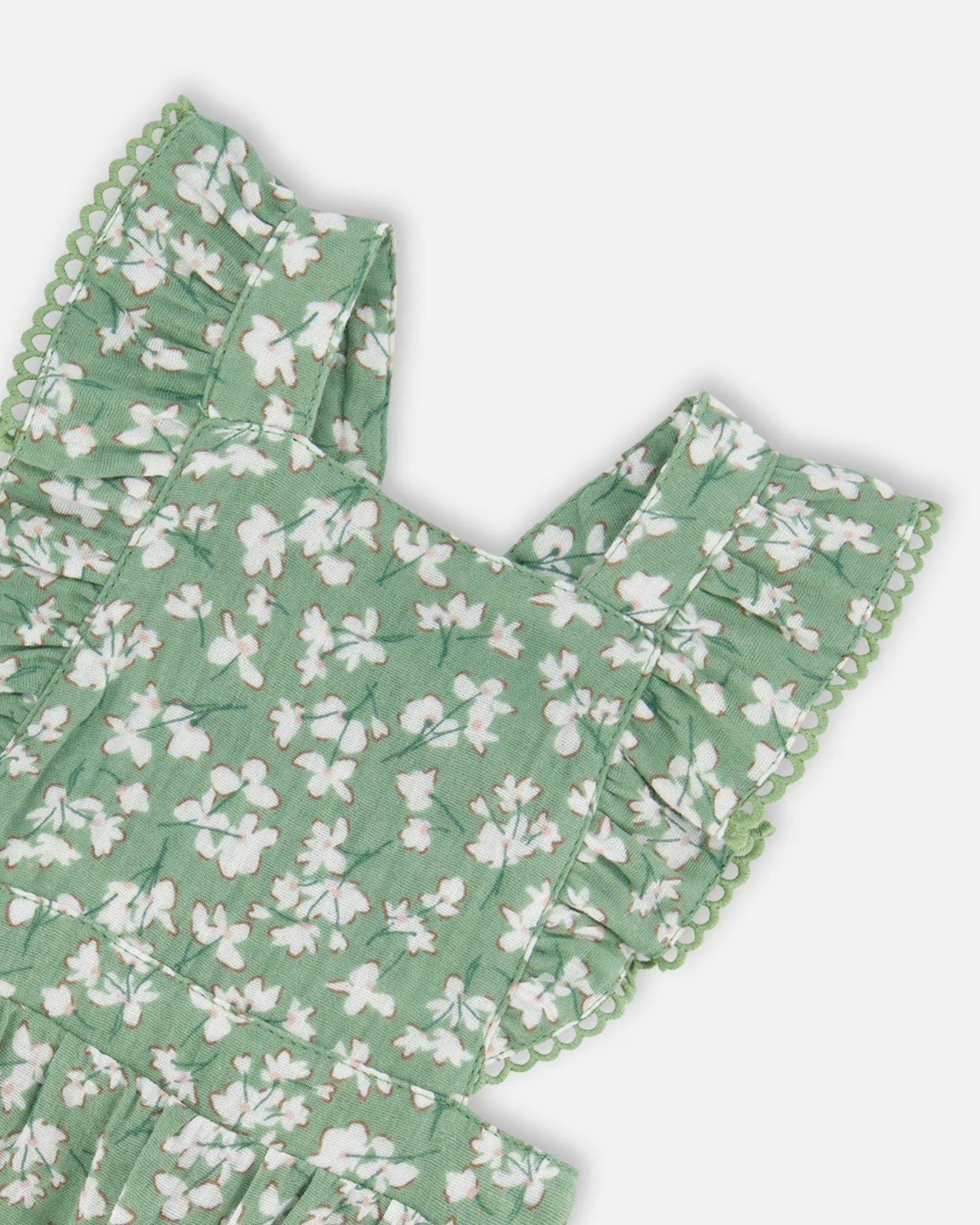 Ditsy Floral Ruffle Muslin Romper
