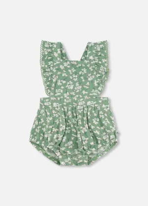 Ditsy Floral Ruffle Muslin Romper