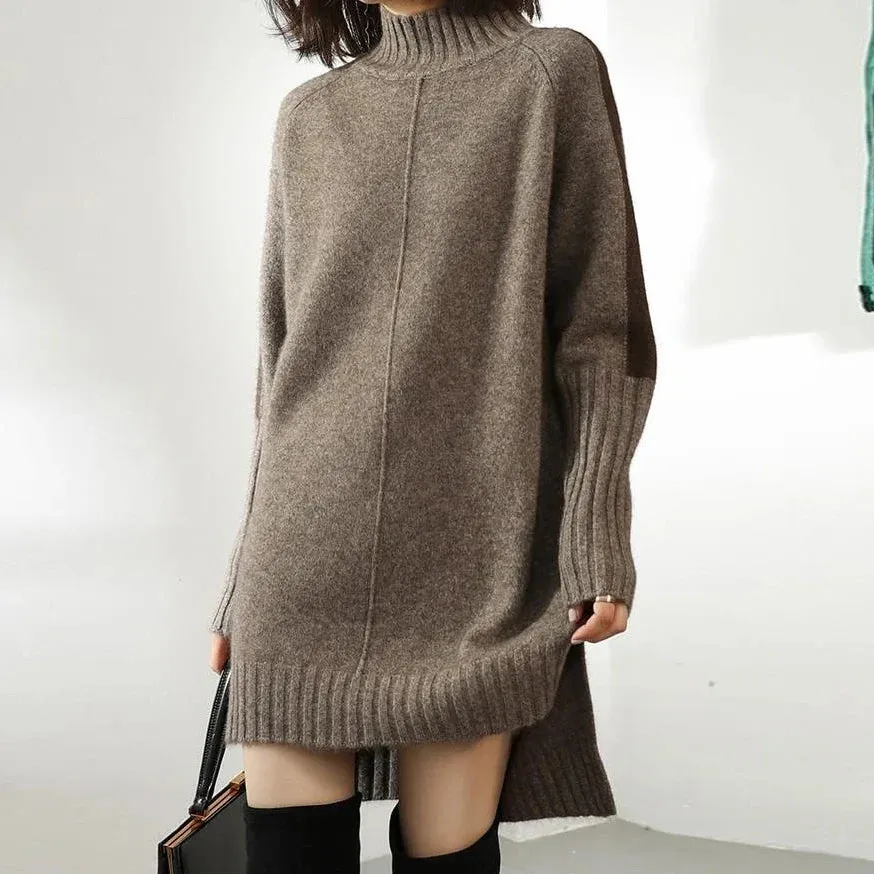 Elegant Wool Blend Sweater Dress