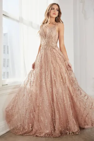 Embellished Glitter Lace Straps A-Line Long Ball Dress CDC32 Sale