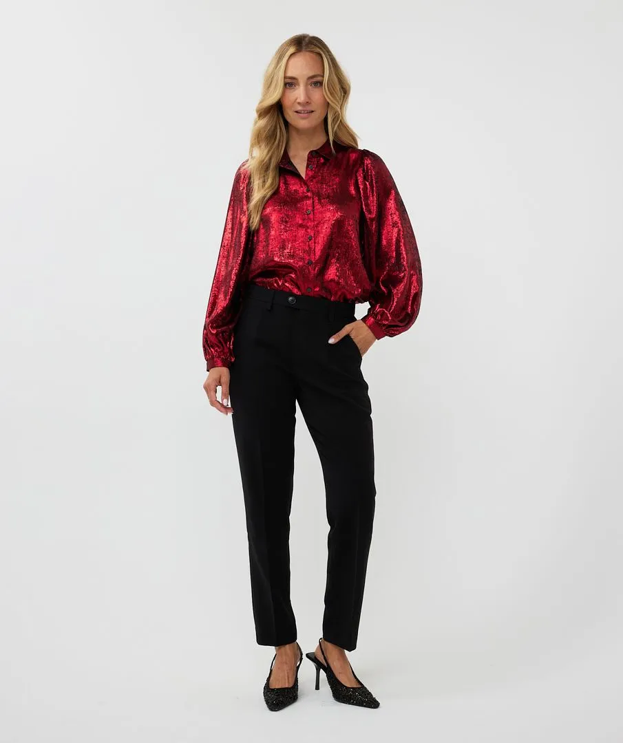 Esqualo Red Foil Shirt Blouse
