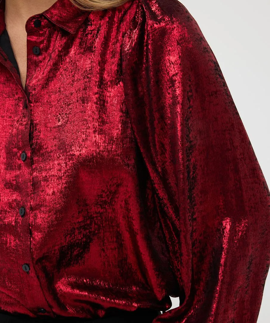 Esqualo Red Foil Shirt Blouse