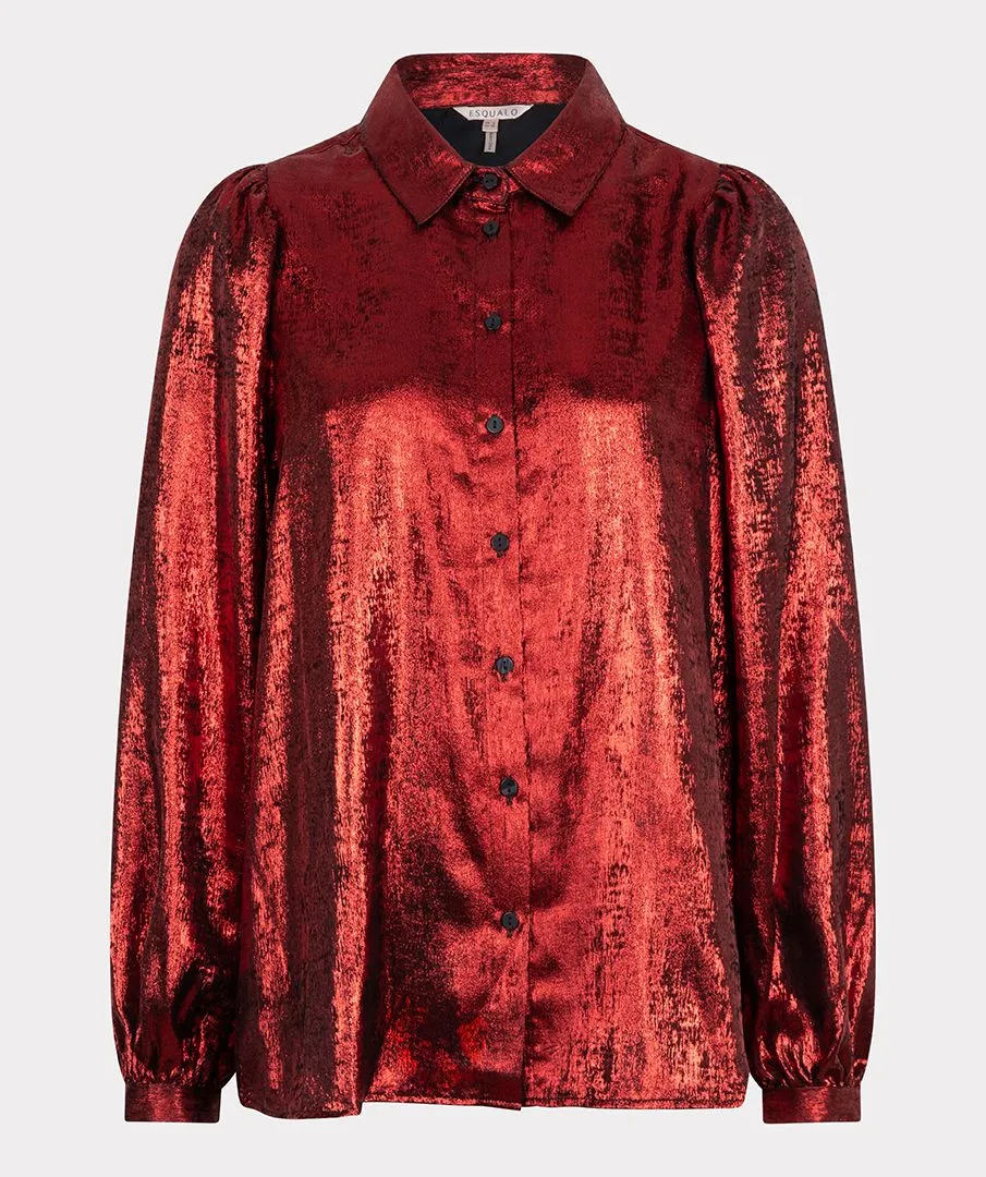 Esqualo Red Foil Shirt Blouse