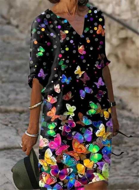 Floral V-Neck Summer Dress