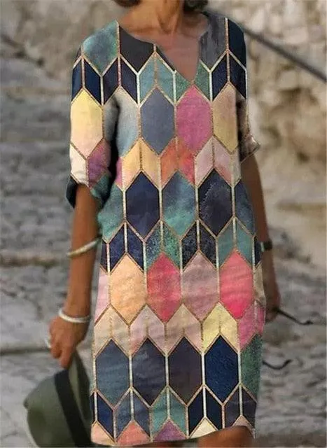 Floral V-Neck Summer Dress