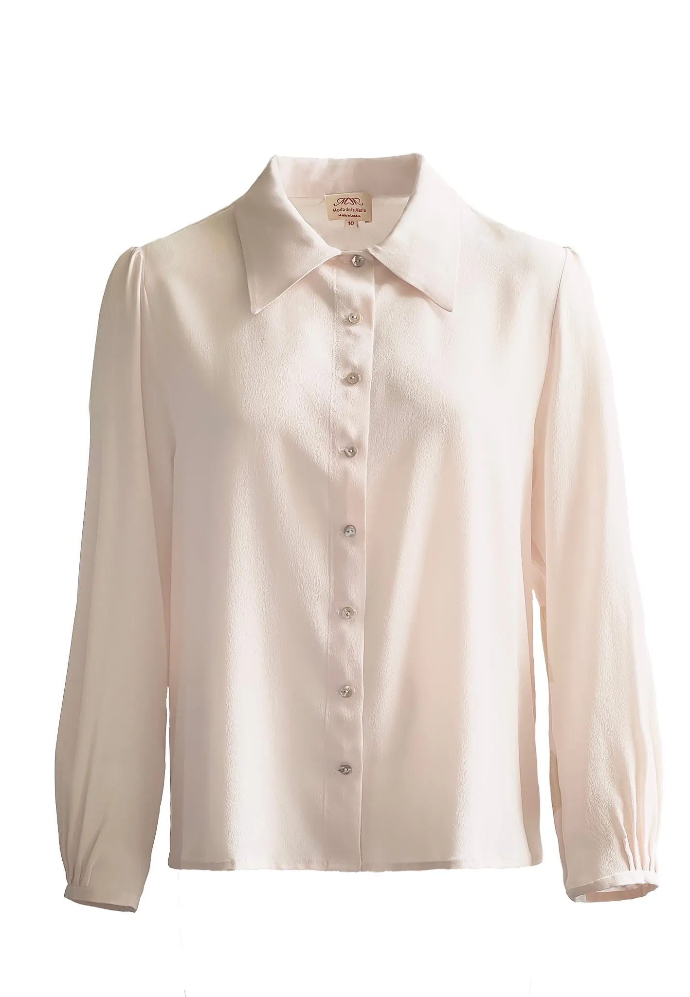 Green & Pink Silk Blouse