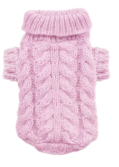 Hip Doggie Angora Cable Knit Sweater