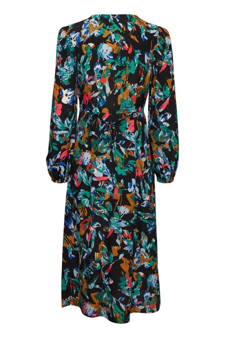 Ichi Celiva Dress-Multi Collage Flower-20119289