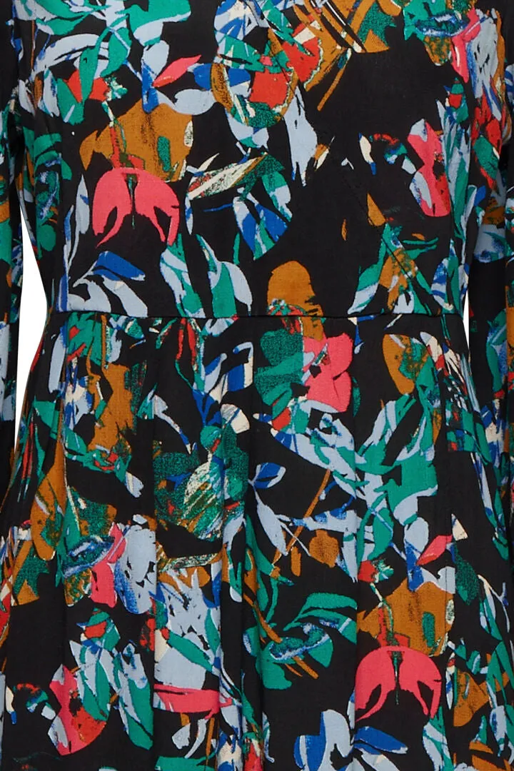 Ichi Celiva Dress-Multi Collage Flower-20119289