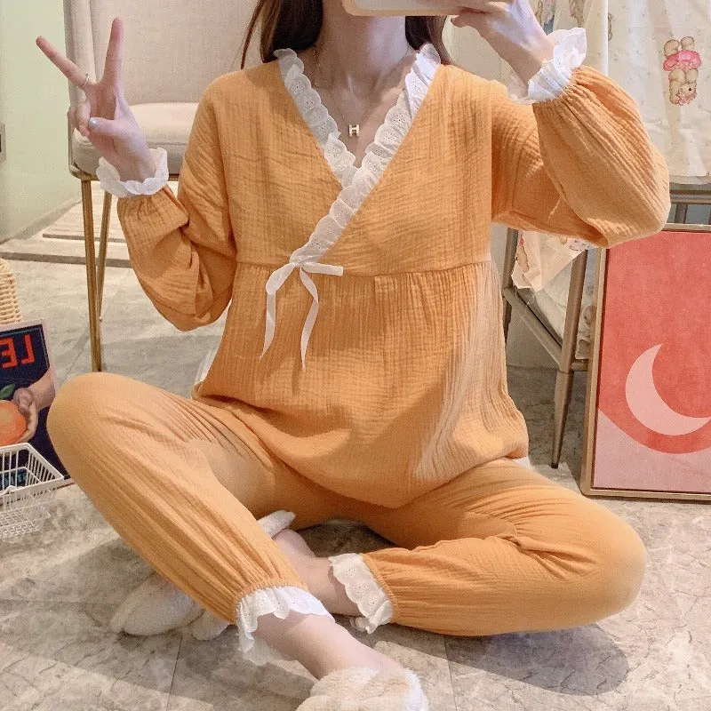 Japanese Style Maternity Cotton Pajama Suit