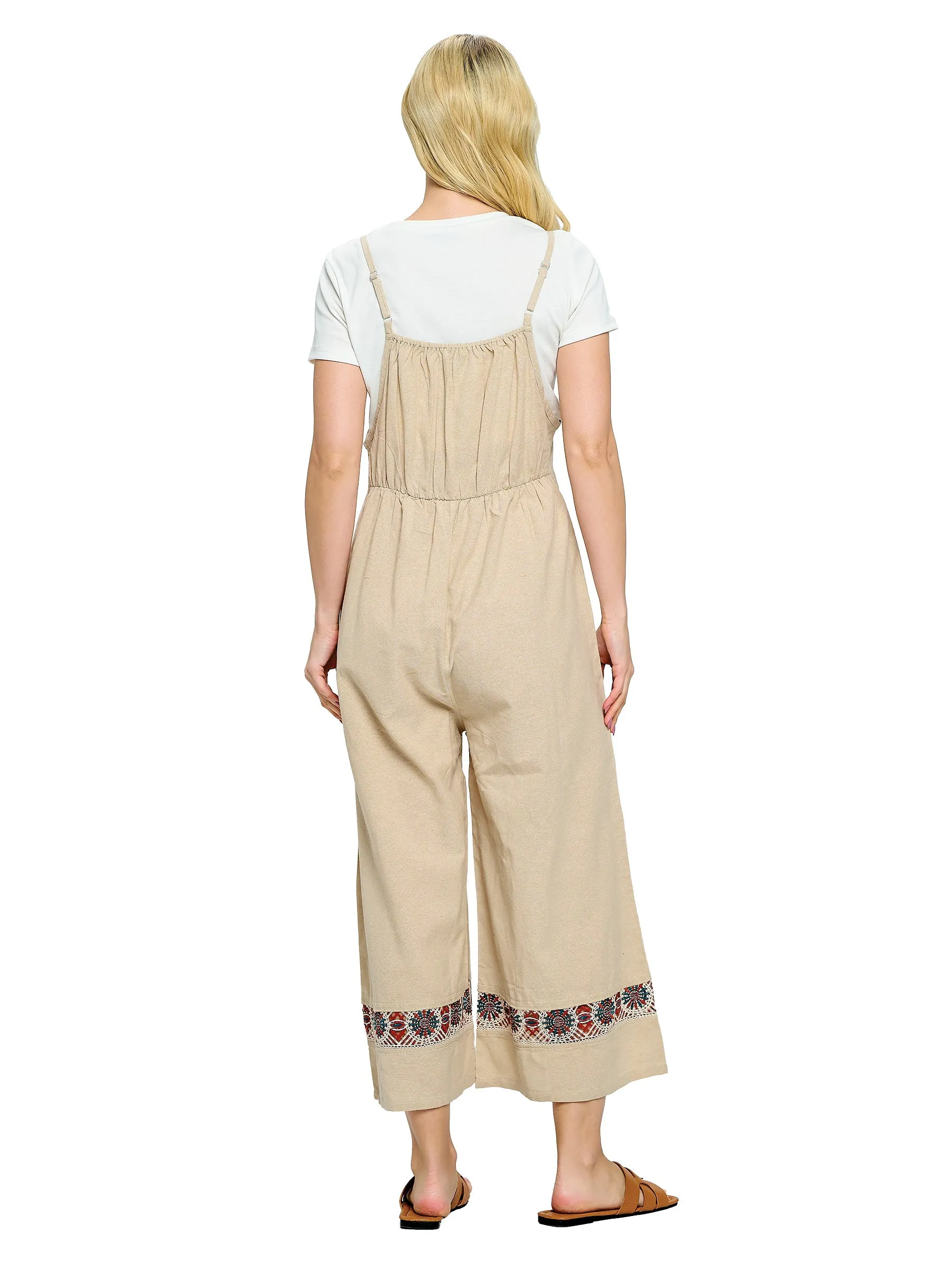 Jumpsuit Midi Natural Handstiched