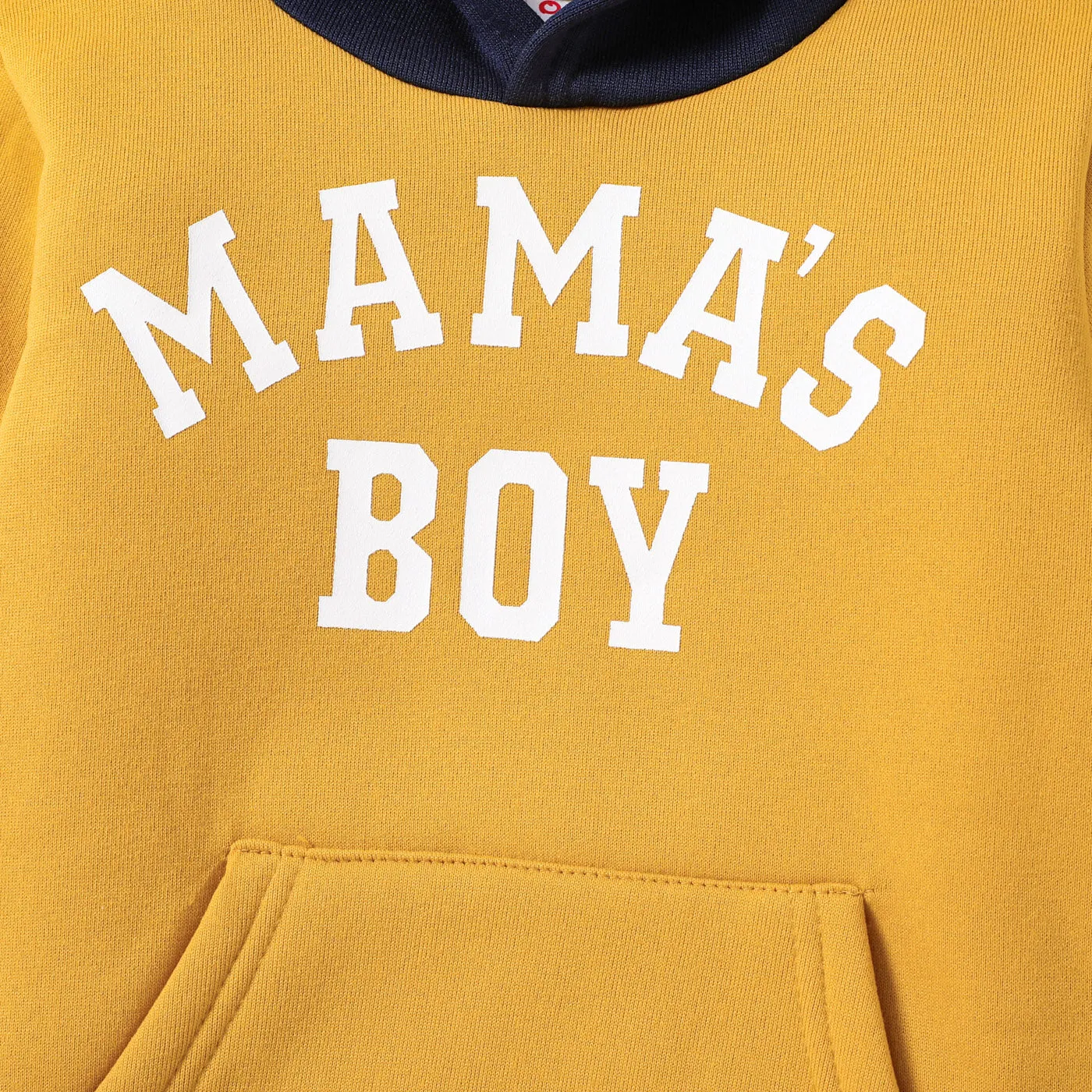 Kid Boy Letter Print Colorblock Fleece Lined Hoodie Sweatshirt