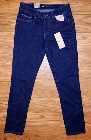 LEVIS Mid Rise Skinny Dark Wash Metallic Embroidered Pockets Size 4 (27)