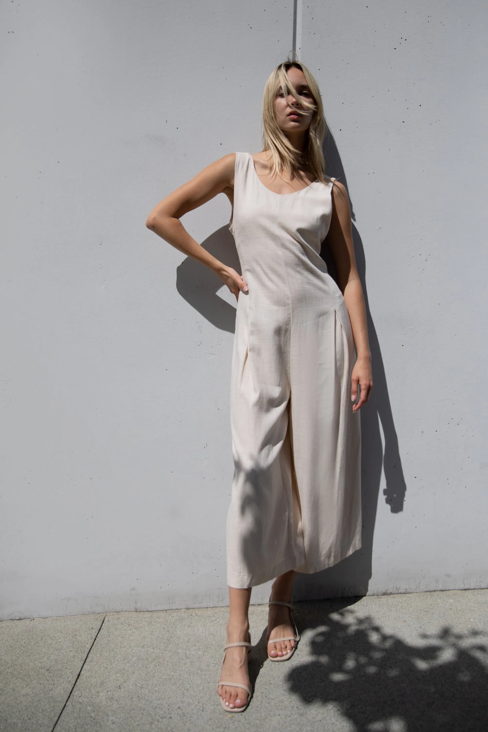 LINEN BLEND JUMPSUIT