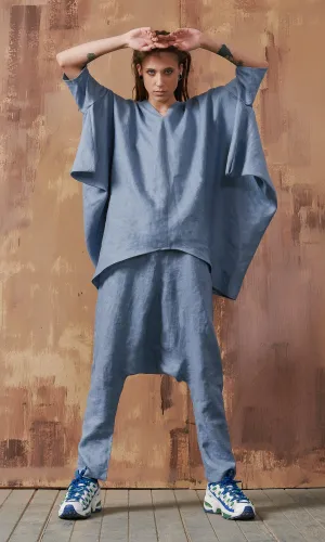 Loose Draped Linen Blouse