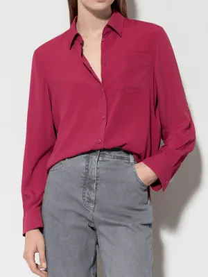 Luisa Cerano Silk Blend Shirt Blouse In Berry Pink 208434 2179 Col 0455
