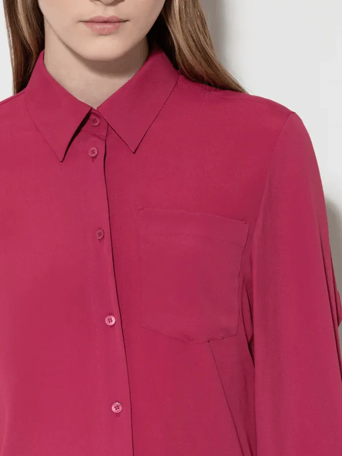 Luisa Cerano Silk Blend Shirt Blouse In Berry Pink 208434 2179 Col 0455