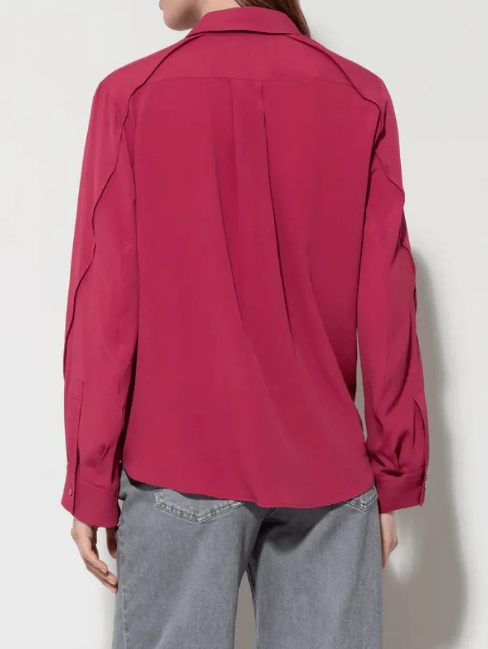Luisa Cerano Silk Blend Shirt Blouse In Berry Pink 208434 2179 Col 0455