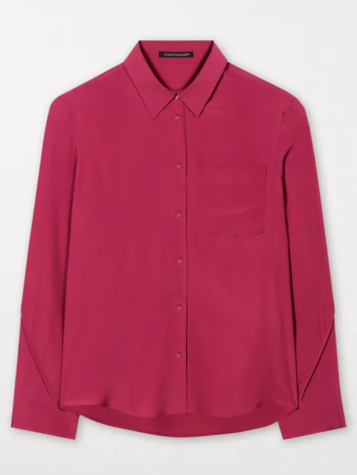 Luisa Cerano Silk Blend Shirt Blouse In Berry Pink 208434 2179 Col 0455