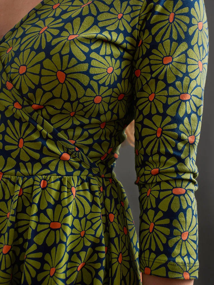 Mata Traders Callie Wrap Dress - Olive Floral