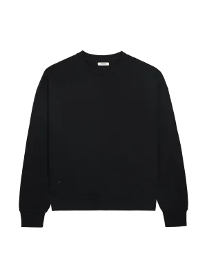 Mens Recycled Wool Jersey Oversized Sweater—black