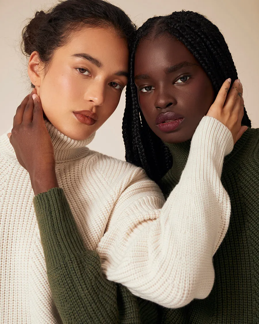 Merino Knit Turtleneck - Cream