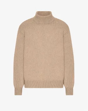 Merino Wool Turtleneck - Honey Beige