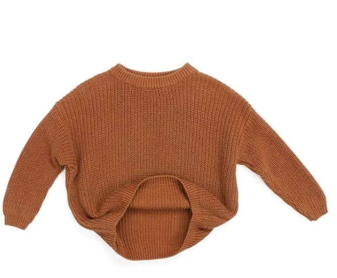 OMAMImini Oversized Cotton Sweater - Rust