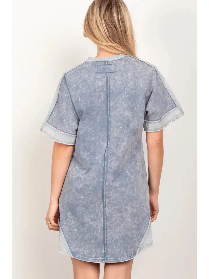 Oversized Washed T-Shirt Knit Dress