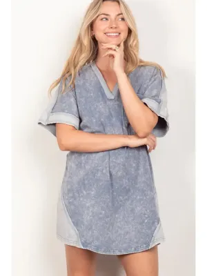 Oversized Washed T-Shirt Knit Dress