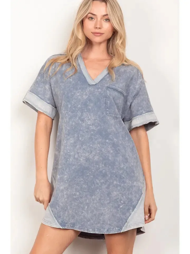 Oversized Washed T-Shirt Knit Dress