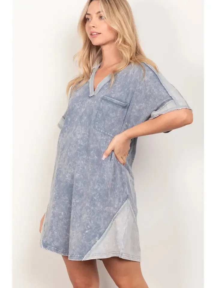 Oversized Washed T-Shirt Knit Dress