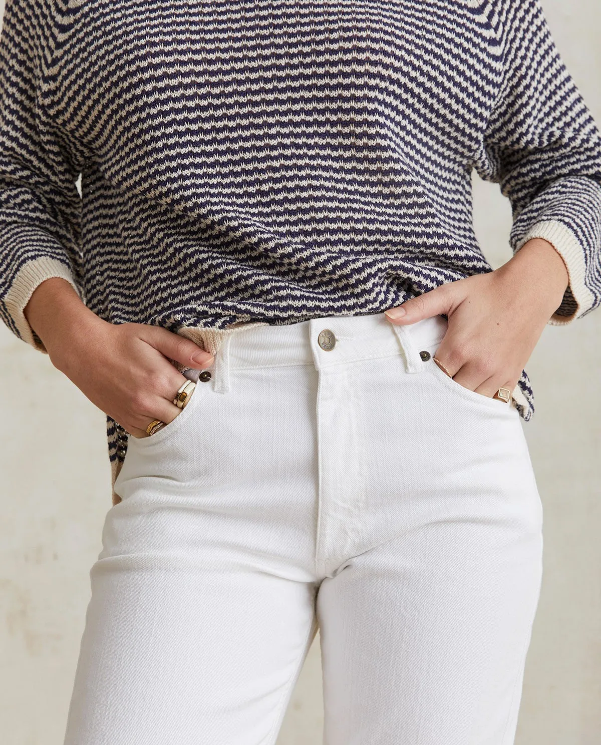 PANTALONE DRITTO IN DENIM BIANCO